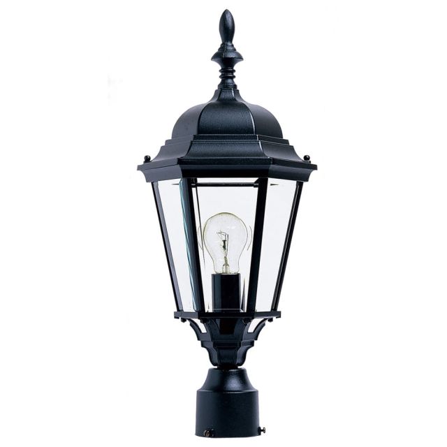 Maxim Lighting Westlake 1 Light 21 Inch Tall Outdoor Pole-Post Lantern In Black With Clear Glass Shade 1005BK