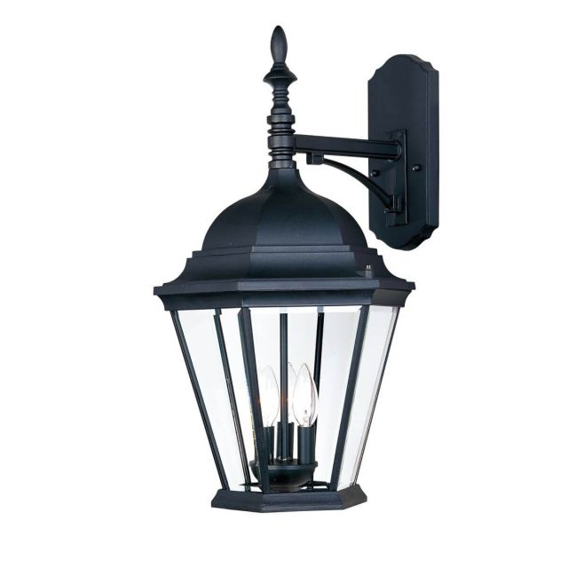 Maxim Lighting Westlake 3 Light 22 inch Tall Outdoor Wall Lantern in Black with Clear Glass 1008BK