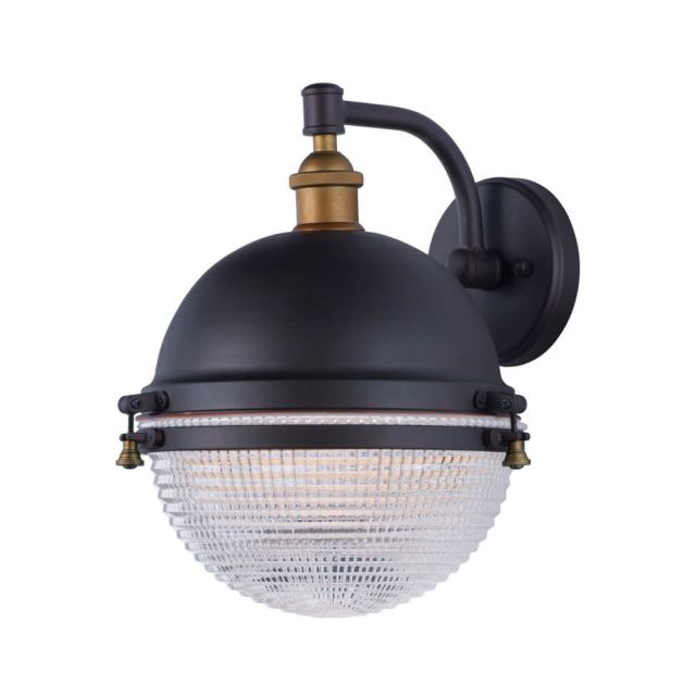 Maxim Lighting 10186OIAB Portside 1-Light 14 Inch Tall Outdoor Wall Light in Oil Rubbed Bronze-Antique Brass