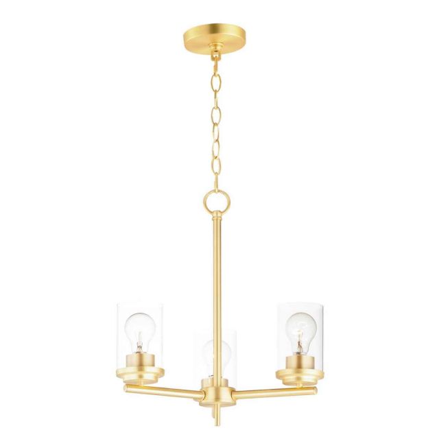 Maxim Lighting 10203CLSBR Corona 3 Light 17 inch Chandelier in Satin Brass with Clear Glass