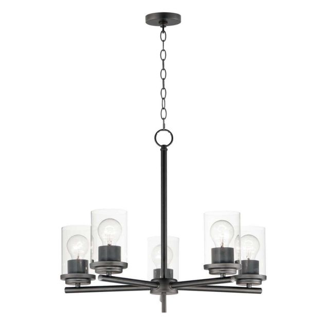 Maxim Lighting 10205CLBK Corona 5 Light 22 inch Chandelier in Black with Clear Glass