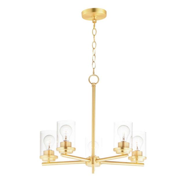 Maxim Lighting 10205CLSBR Corona 5 Light 22 inch Chandelier in Satin Brass with Clear Glass