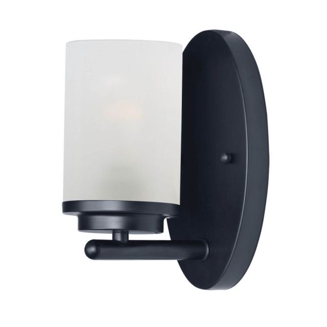 Maxim Lighting 10211FTBK Corona 1 Light 8 inch Tall Wall Sconce in Black with Frosted Glass