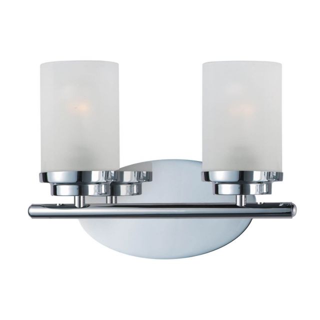 Maxim Lighting 10212FTPC Corona 2 Light 12 inch Bath Vanity in Polished Chrome with Frosted Glass