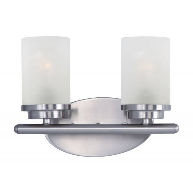 Maxim Lighting 10212FTSN Corona 2 Light 12 inch Bath Vanity in Satin Nickel with Frosted Glass