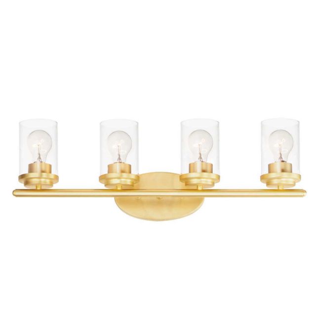 Maxim Lighting 10214CLSBR Corona 4 Light 26 inch Bath Vanity in Satin Brass with Clear Glass