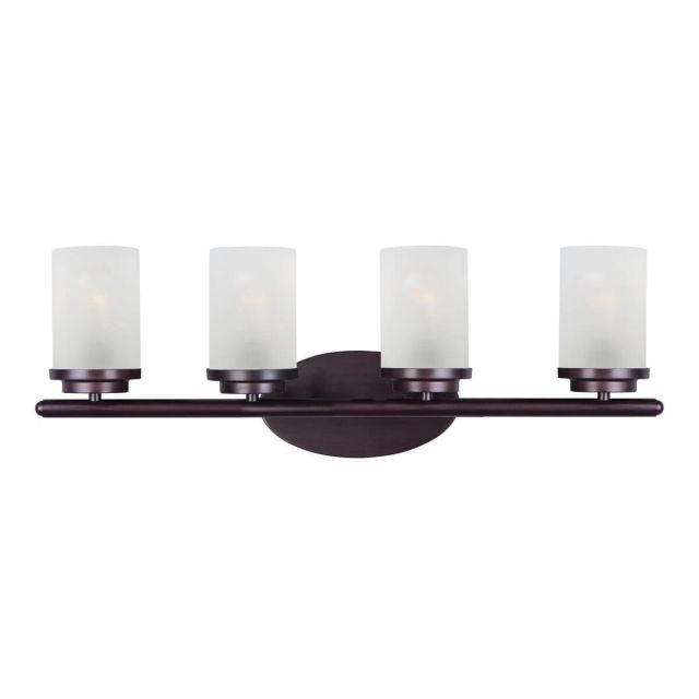 Maxim Lighting 10214FTOI Corona 4 Light 26 inch Bath Vanity in Oil Rubbed Bronze with Frosted Glass