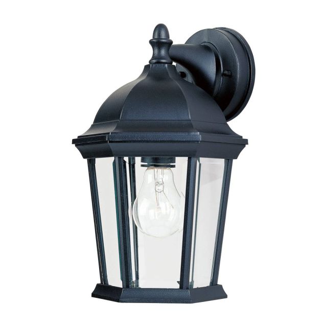 Maxim Lighting Builder Cast 1 Light 12 inch Tall Outdoor Wall Lantern in Black with Clear Glass 1024BK