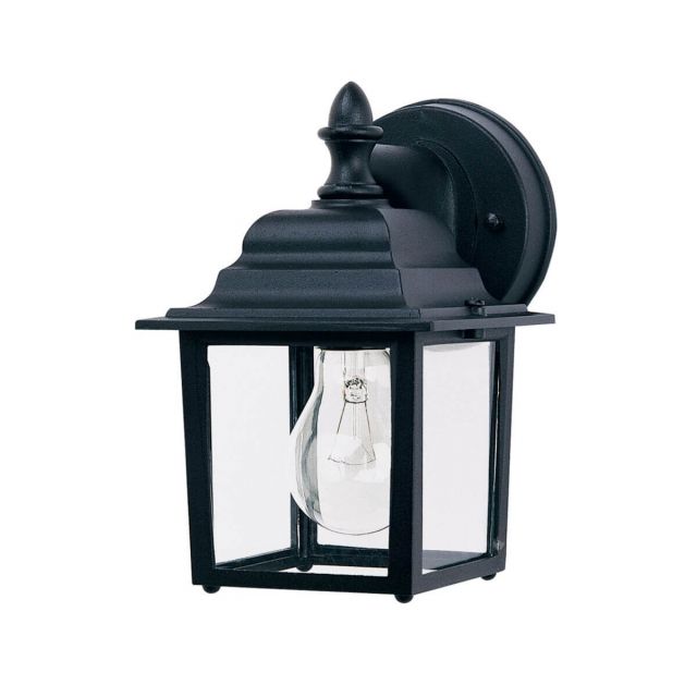 Maxim Lighting 1025BK Builder Cast 1 Light 9 inch Tall Outdoor Wall Lantern in Black with Clear Glass
