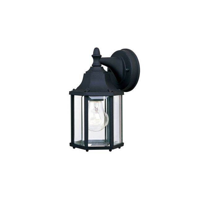 Maxim Lighting Builder Cast 1 Light 10 inch Tall Outdoor Wall Lantern in Black with Clear Glass 1026BK