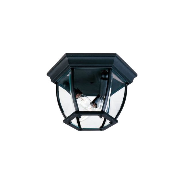 Maxim Lighting 1029BK Crown Hill 3 Light 11 inch Outdoor Flush Mount in Black with Clear Glass