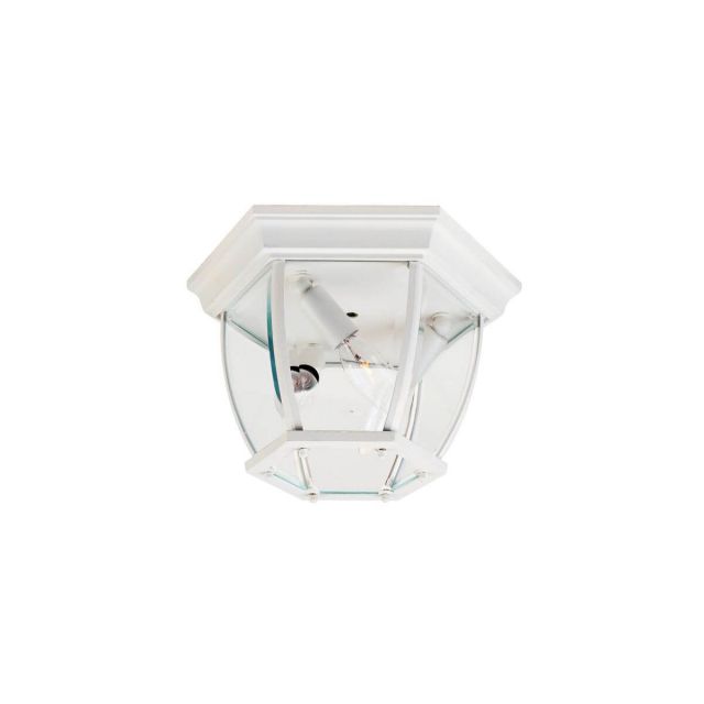 Maxim Lighting 1029WT Crown Hill 3 Light 11 inch Outdoor Flush Mount in White with Clear Glass