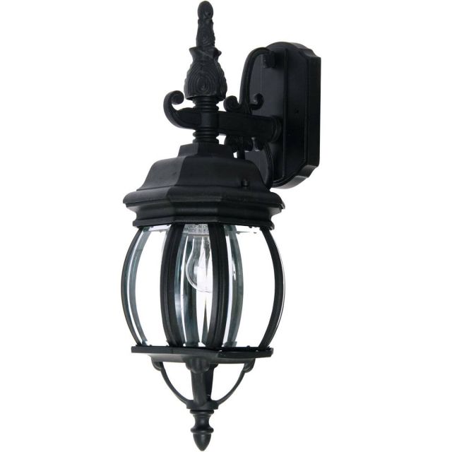 Maxim Lighting 1030BK Crown Hill 1 Light 18 inch Tall Outdoor Wall Lantern in Black with Clear Glass