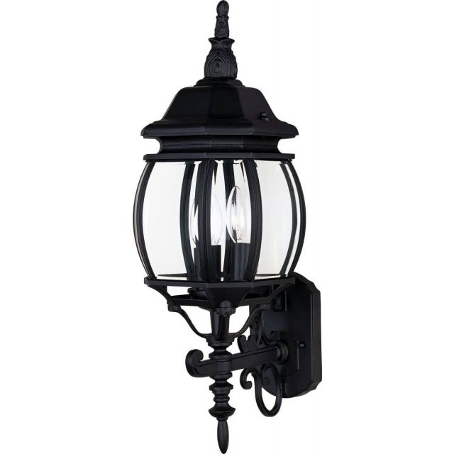 Maxim Lighting 1033BK Crown Hill 3 Light 24 inch Tall Outdoor Wall Lantern in Black with Clear Glass