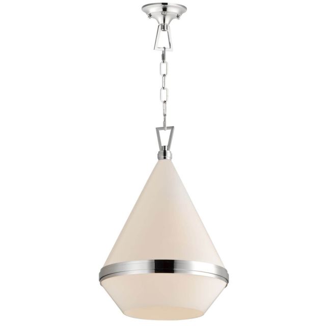 Maxim Lighting 10376WTPN Giza 1 Light 16 inch Foyer Pendant in Polished Nickel with Opal White Glass