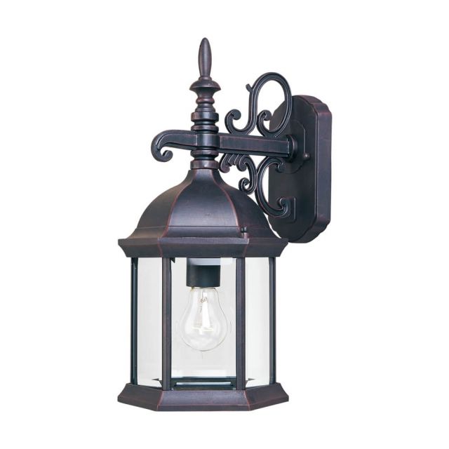 Maxim Lighting 1071CLEB Builder Cast 1 Light 16 Inch Tall Outdoor Wall Mount In Empire Bronze With Clear Glass Shade