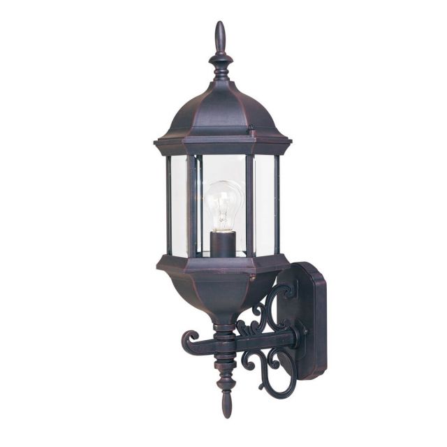 Maxim Lighting Builder Cast 1 Light 22 inch Tall Outdoor Wall Mount in Empire Bronze with Clear Glass 1072CLEB