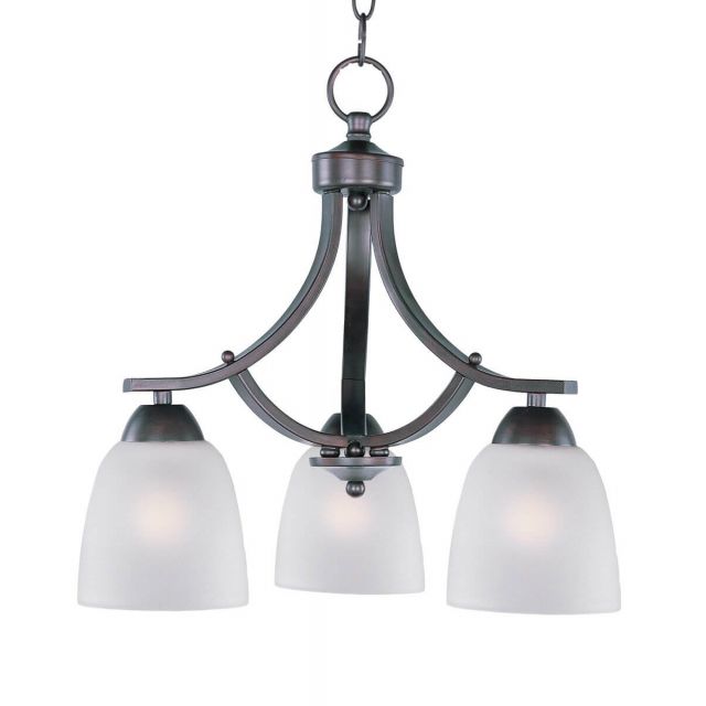 Maxim Lighting Axis 3 Light 18 inch Down Light Chandelier in Oil Rubbed Bronze with Frosted Glass 11223FTOI
