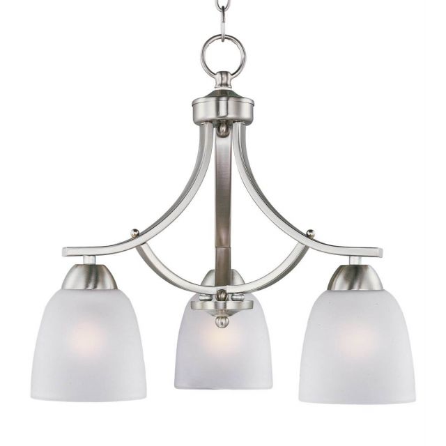 Maxim Lighting Axis 3 Light 18 inch Down Light Chandelier in Satin Nickel with Frosted Glass 11223FTSN