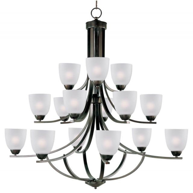 Maxim Lighting Axis 15 Light 43 inch Multi-Tier Chandelier in Oil Rubbed Bronze with Frosted Glass 11228FTOI