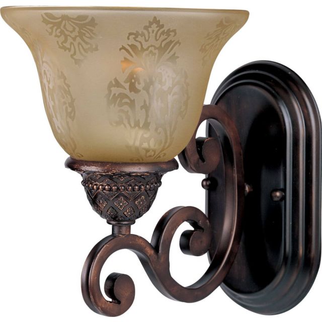 Maxim Lighting 11230SAOI Symphony 1 Light 10 inch Tall Wall Sconce in Oil Rubbed Bronze with Screen Amber Glass
