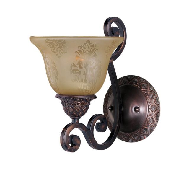 Maxim Lighting 11246SAOI Symphony 1 Light 11 inch Tall Wall Sconce in Oil Rubbed Bronze with Screen Amber Glass