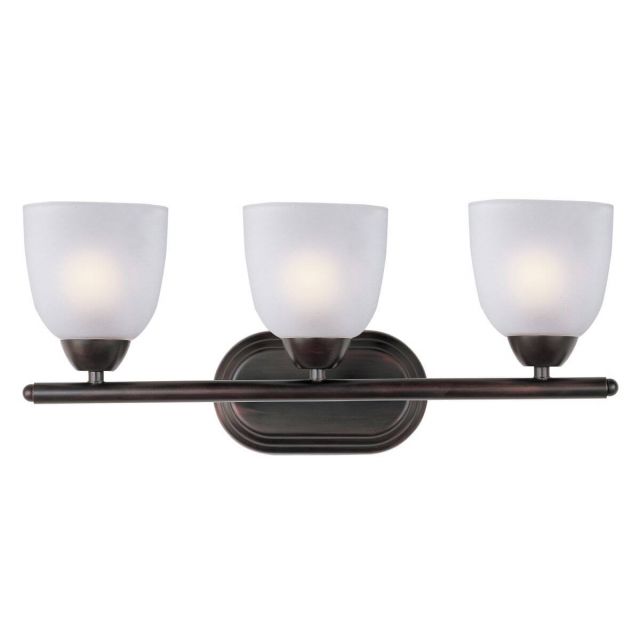 Maxim Lighting Axis 3 Light 21 inch Bath Vanity in Oil Rubbed Bronze with Frosted Glass 11313FTOI