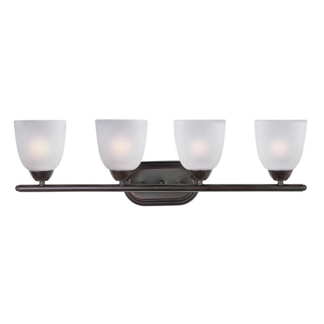 Maxim Lighting Axis 4 Light 29 inch Bath Vanity in Oil Rubbed Bronze with Frosted Glass 11314FTOI