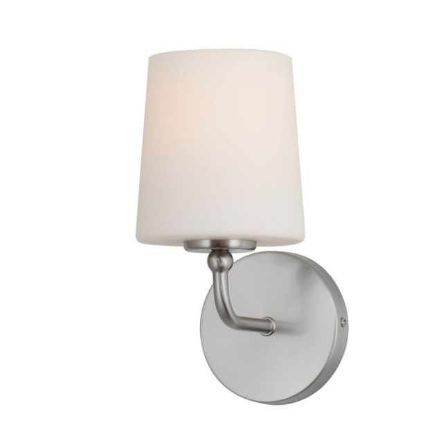 Maxim Lighting 12091SWSN Bristol 1 Light 10 inch Tall Wall Sconce in Satin Nickel with Satin White Glass