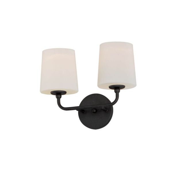 Maxim Lighting Bristol 2 Light 10 inch Tall Wall Sconce in Anthracite with Satin White Glass 12092SWAR