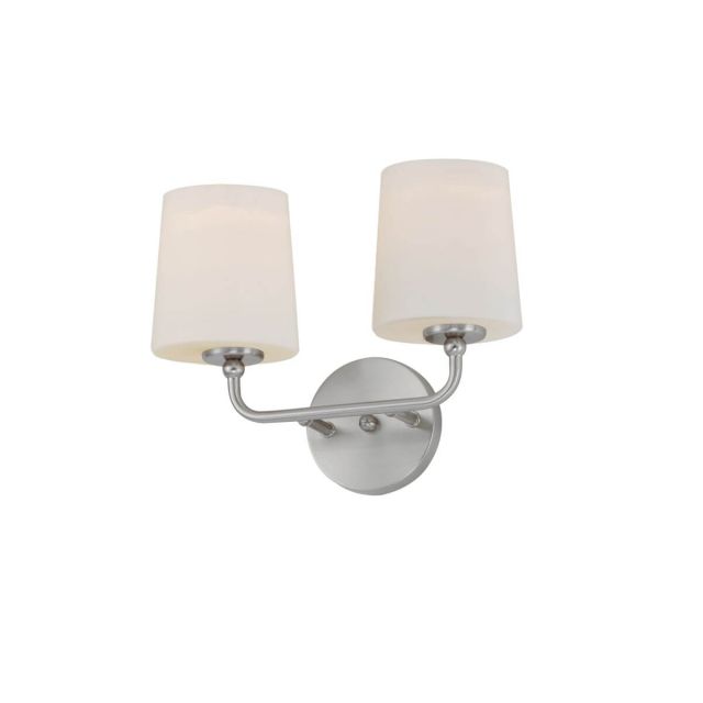 Maxim Lighting Bristol 2 Light 10 inch Tall Wall Sconce in Satin Nickel with Satin White Glass 12092SWSN