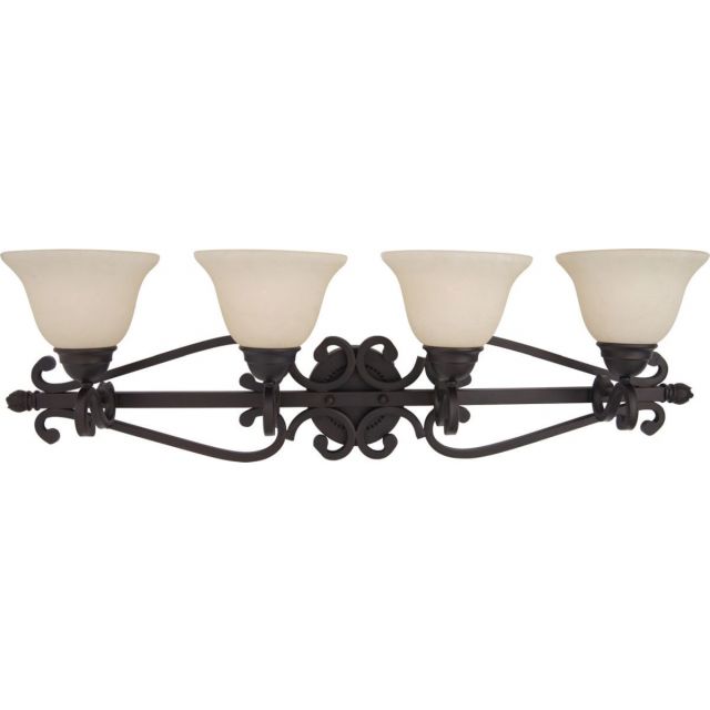 Maxim Lighting Manor 4 Light 37 inch Bath Vanity in Oil Rubbed Bronze with Frosted Ivory Glass 12214FIOI
