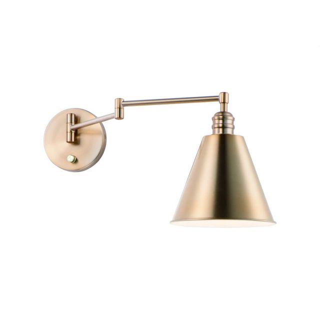 Maxim Lighting Library 1 Light 11 Inch Tall Horizontal Swing Arm Wall Sconce in Heritage 12220HR