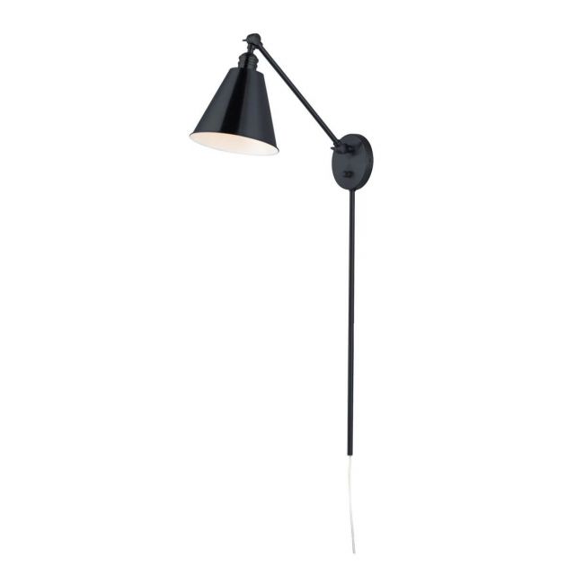 Maxim Lighting Library 1 Light 32 Inch Tall Wall Sconce in Black 12222BK