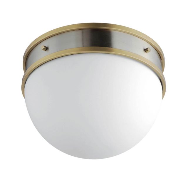 Maxim Lighting 12419SWSNSBR Duke 1 Light 12 inch Flush Mount in Satin Nickel-Satin Brass with Satin White Opal Glass