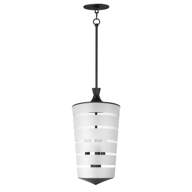 Maxim Lighting 12443CLFTBK Copacabana 3 Light 10 inch Outdoor Pendant in Black with Clear and Frost Glass