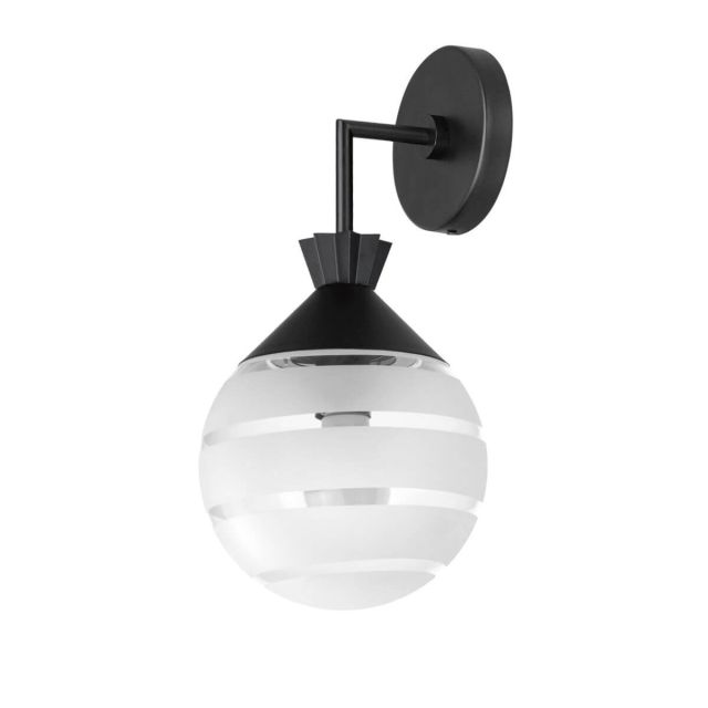 Maxim Lighting 12444CLFTBK Copacabana 1 Light 16 Tall Outdoor Globe Wall Light in Black with Clear and Frost Glass