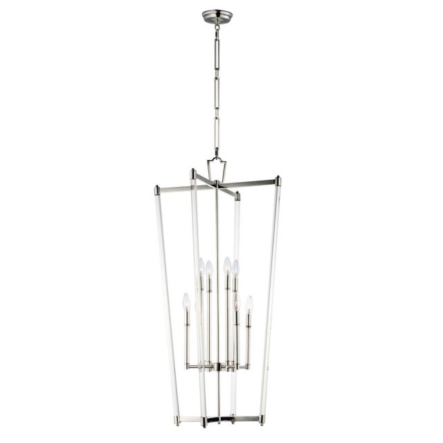 Maxim Lighting 16102CLPN Lucent 8 Light 21 Inch Pendant In Polished Nickel With Clear Glass