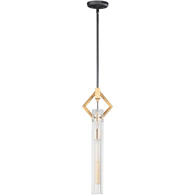 Maxim Lighting Flambeau 1 Light 7 inch Pendant in Black-Antique Brass with Clear Glass 16111CLBKAB