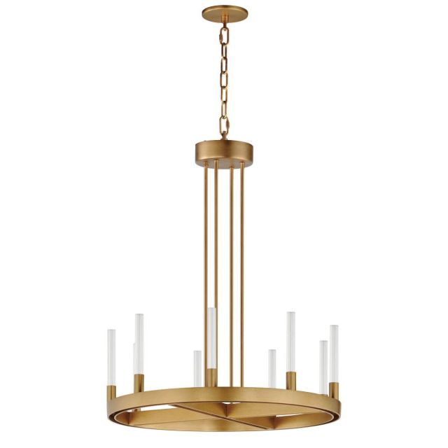 Maxim Lighting 16162CRGLD 24 inch LED Chandelier in Gold with Clear Ribbed Glass