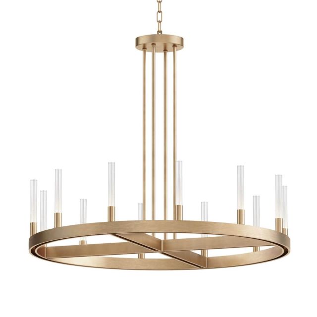 Maxim Lighting 16164CRGLD 32 inch LED Chandelier in Gold with Clear Ribbed Fluted Glass