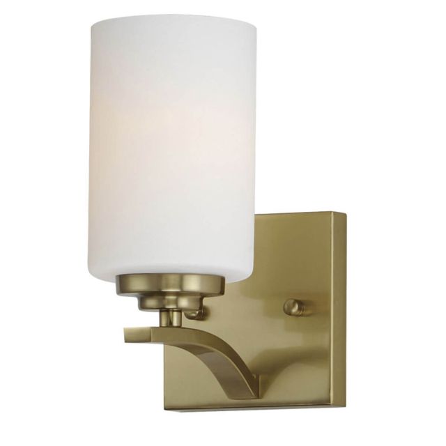 Maxim Lighting Deven 1 Light 9 inch Tall Wall Sconce in Satin Brass with Satin White Opal Glass 20030SWSBR
