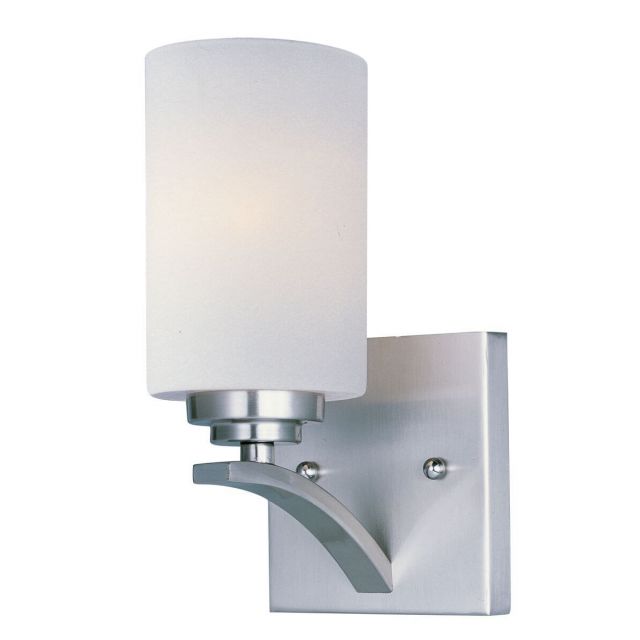 Maxim Lighting 20030SWSN Deven 1 Light 9 inch Tall Wall Sconce in Satin Nickel with Satin White Glass