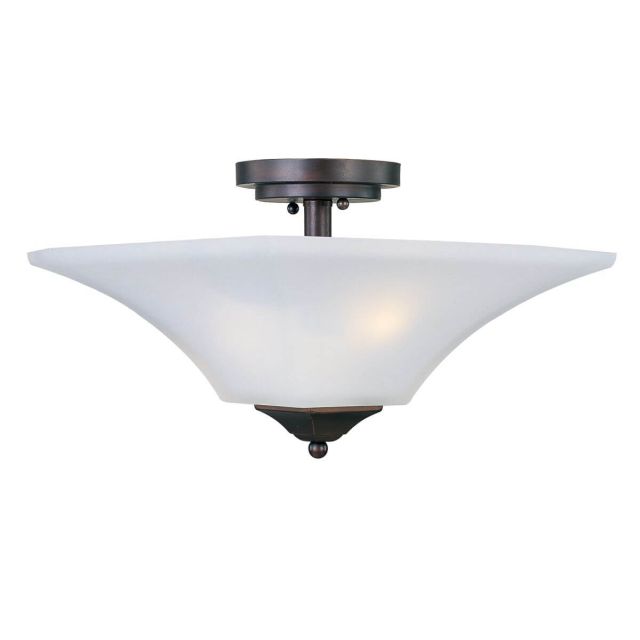 Maxim Lighting 20091FTOI Aurora 2 Light 13 inch Semi Flush Mount in Oil Rubbed Bronze with Frosted Glass