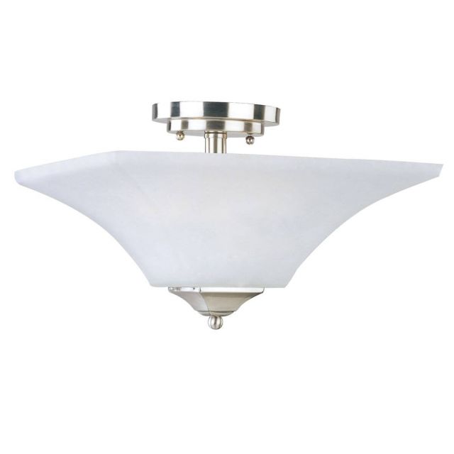 Maxim Lighting 20091FTSN Aurora 2 Light 13 inch Semi-Flush Mount in Satin Nickel with Frosted Glass