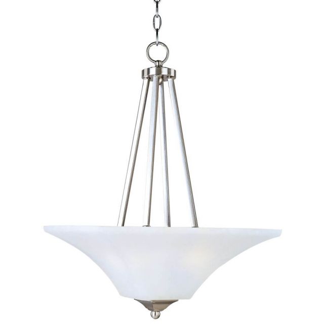 Maxim Lighting 20093FTSN Aurora 2 Light 16 Inch Invert Bowl Pendant In Satin Nickel With Frosted Glass Shade