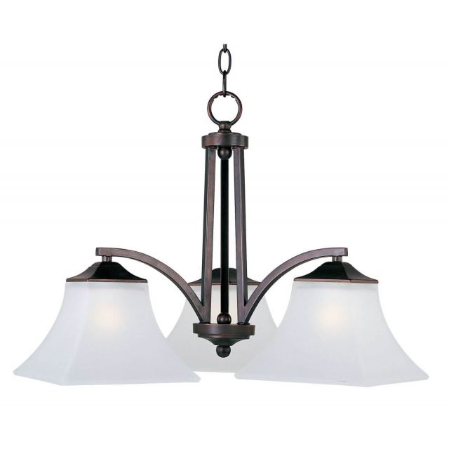 Maxim Lighting 20094FTOI Aurora 3 Light 23 inch Down Light Chandelier in Oil Rubbed Bronze with Frosted Glass