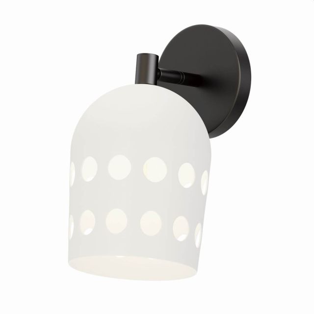 Maxim Lighting 21241WTBK Dottie 1 Light 12 inch Tall Adjustable Wall Sconce in Black with White Glass