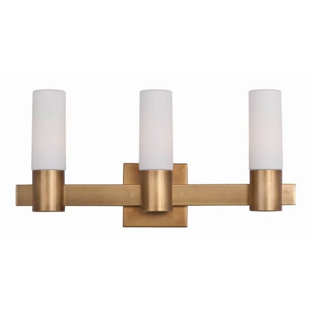 Maxim Lighting 22413SWNAB Contessa 3 Light 21 inch Bath Vanity in Natural Aged Brass with Satin White Glass