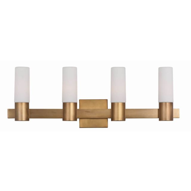 Maxim Lighting 22414SWNAB Contessa 4 Light 29 inch Bath Vanity in Natural Aged Brass with Satin White Glass